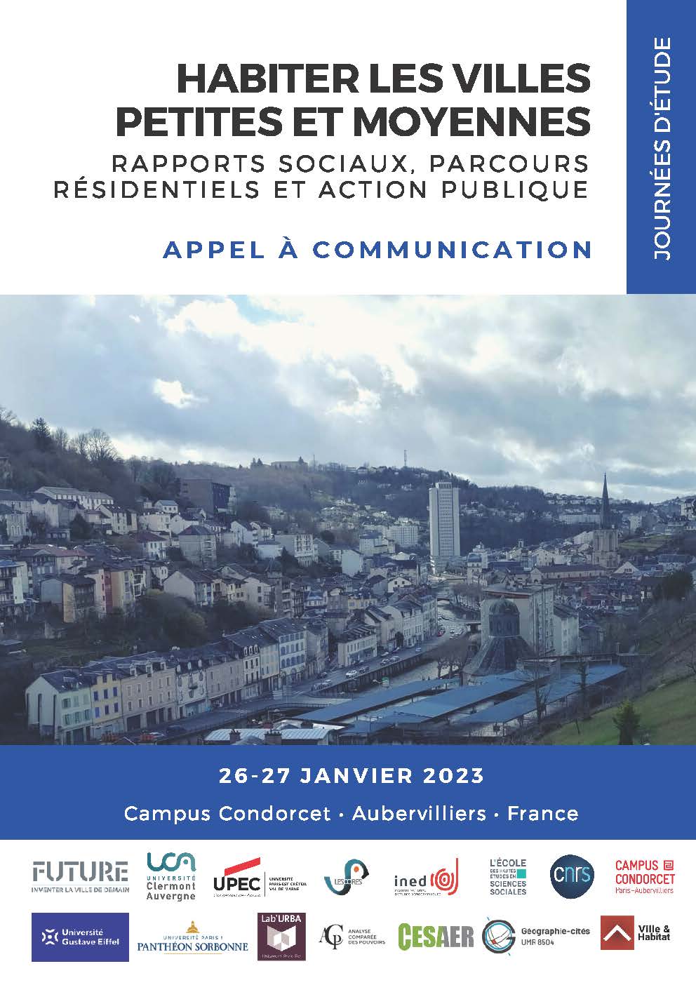 Aubervilliers | 26, 27 janvier 2023 – Habiter les villes petites et moyennes | Rapports sociaux, parcours résidentiels et action publique